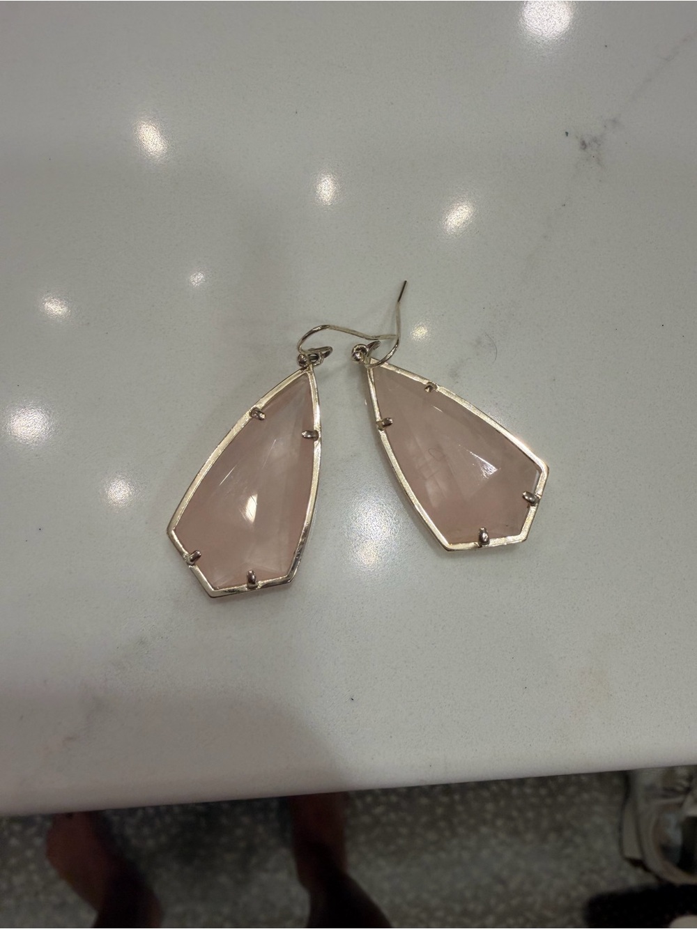 Kendra Scott Blush Pink Faceted Kite Drop Earrings